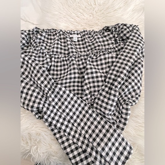 TOPSHOP Off Shoulder Gingham Crop Top (12) - Picture 7 of 12